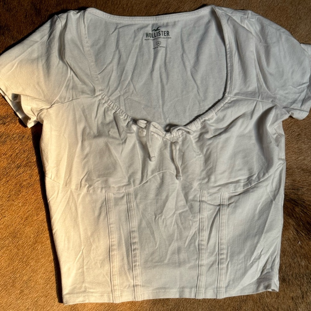Hollister White Women's Top Medium